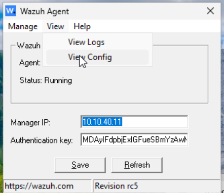 Configuration agent Wazuh
